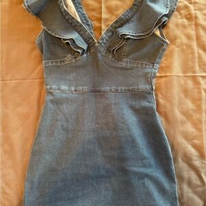 Flying Tomato Denim Blue Mini Dress